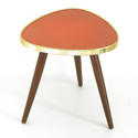Gu�ridon ann�es 50 tripode couleur corail vintage