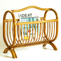Porte-revues vintage en osier