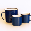 Ensemble broc et mugs �maill�s bleus